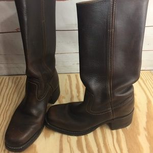 Frye Brown Leather Riding Boots Wm Size 7
